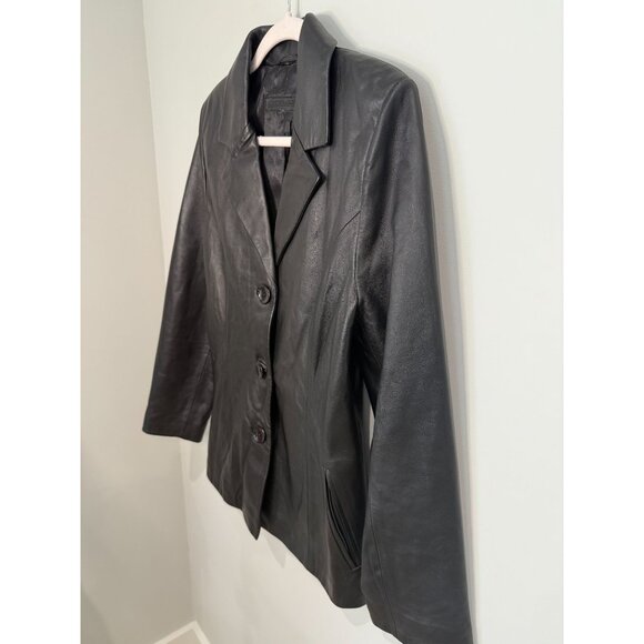 Vintage 90s Gian Mori Italian Genuine Leather Blazer, size large - Picture 7 of 14